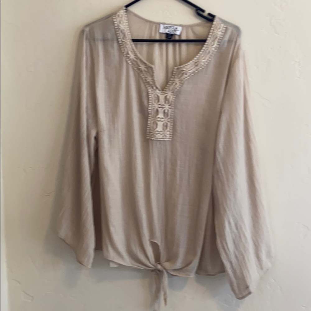 Cream Boho top by Meera Lane size 2X